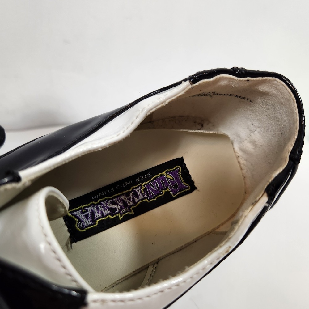Funtasma Disco Black White Spectator Oxford Patent Costume Shoes Mens Sz S 8-9 - Picture 13 of 16